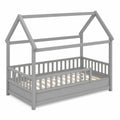 Lit cabane enfant en bois Gris 200x90 cm