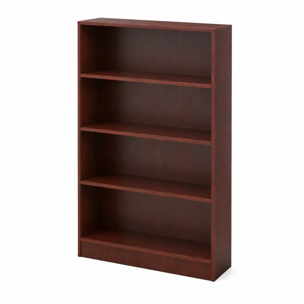Bibliothèque en Bois Marron 4 Étagères 80x30x150cm