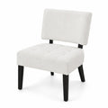 Chaise en tissu blanc crème avec pieds en bois