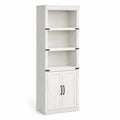 Bibliothèque en bois avec portes et étagères Blanc