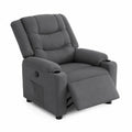 Fauteuil inclinable en tissu polyester avec repose-pieds Gris