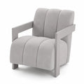 Fauteuil en bois et tissu polyester gris 85x70x75 cm