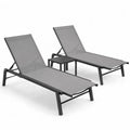 Ensemble de 2 chaises longues en aluminium et textilène Gris