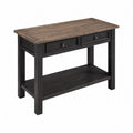 Table console en bois Marron et Noir avec tiroirs 120x40x80cm