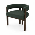 Chaise en bois et tissu polyester vert foncé