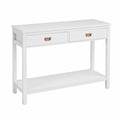 Table console en bois MDF avec tiroirs Blanc 100x30x80 cm